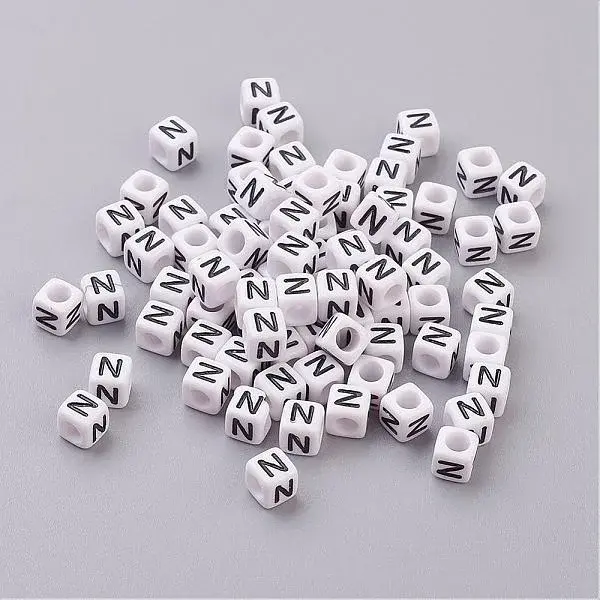 Acrylic Horizontal Hole Letter Beads