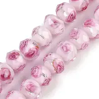 Handmade Silver Foil Lampwork Beads Strands
