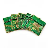 Chinese Brocade Tassel Zipper Jewelry Bag Gift Pouch
