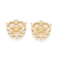 Brass Micro Pave Cubic Zirconia Pendants