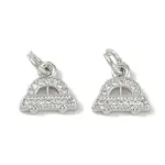 Brass Micro Pave Clear Cubic Zirconia Pendants
