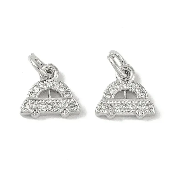 Brass Micro Pave Clear Cubic Zirconia Pendants