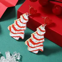 Festive Christmas Acrylic Stud Earrings for Holiday Season Celebration