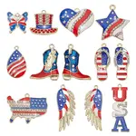 26Pcs 13 Styles Independence Day Theme Alloy Enamel Pendants