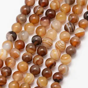 Natural Striped Agate/Banded Agate Bead Strands