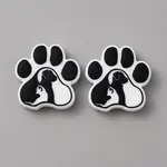 Paw Print Food Grade Eco-Friendly Silicone Focal Beads