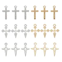 48Pcs 6 Style Alloy Pendants & Rhinestone Settings