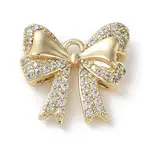 Brass Micro Pave Clear Cubic Zirconia Charms