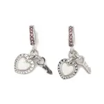 Rack Plating Alloy Light Rose Rhinestone European Dangle Charms