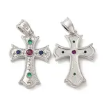 Brass Micro Pave Cubic Zirconia Pendants