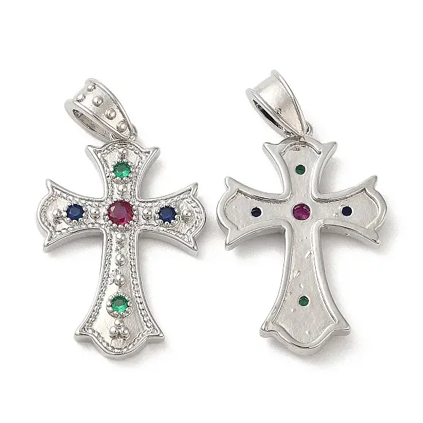 Brass Micro Pave Cubic Zirconia Pendants