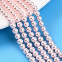 Baking Painted Pearlized Glass Pearl Bead Strands