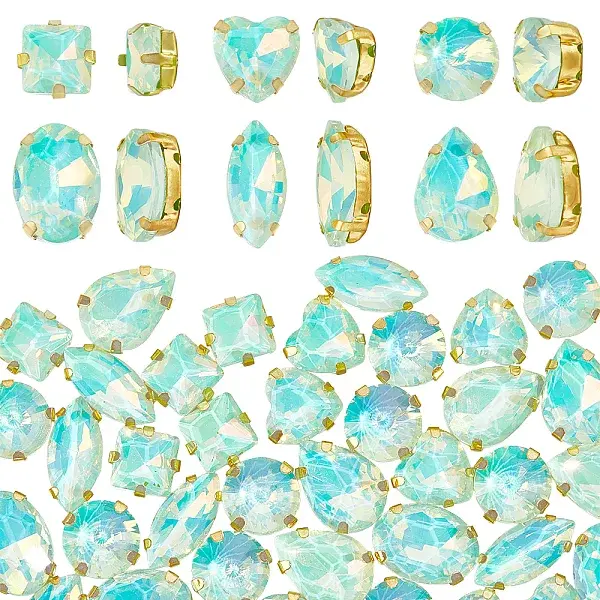 106pcs 6 Style Sew On Rhinestone