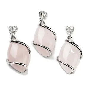 Natural Rose Quartz Pendants