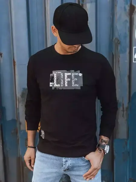 Pánská mikina s potiskem černá Dstreet