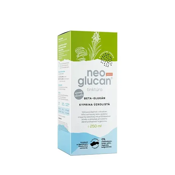 Neoglucan Tinktúra AKUT s obsahom tekutého beta-glukánu a kypriny úzkolistej