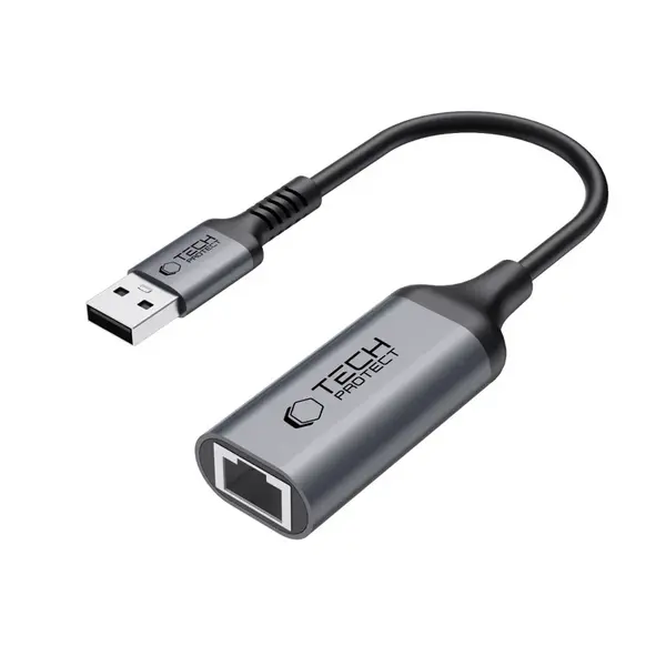 Tech-Protect Ultraboost adaptér USB 3.0 / RJ45, čierny