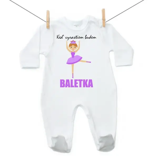 Boodyy Overal Keď vyrastiem budem baletka 74 (6-9 mesiacov)