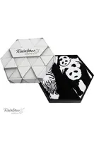 ZOOKSY/RAINBOW SOCKS Duhové ponožky se zvířecími motivy Zebra Panda černá a bílá 2 páry