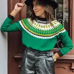 Dámský dlouhý svetr RUBY GLOW Barva zelená DSTREET