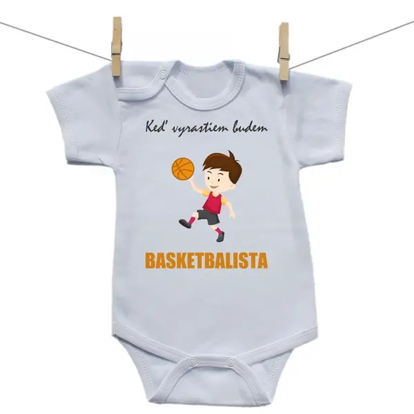 Boodyy Body s krátkym rukávom Keď vyrastiem budem basketbalista 68 (3-6 mesiacov)