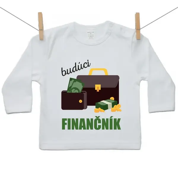 Boodyy Tričko s dlhým rukávom Budúci finančník 86 (12-18 mesiacov)