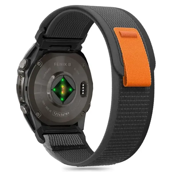 Tech-Protect Nylon remienok na Garmin Fenix 5x / 5x Plus / 6x / 6x Pro / 7x / 8 51mm, black/orange