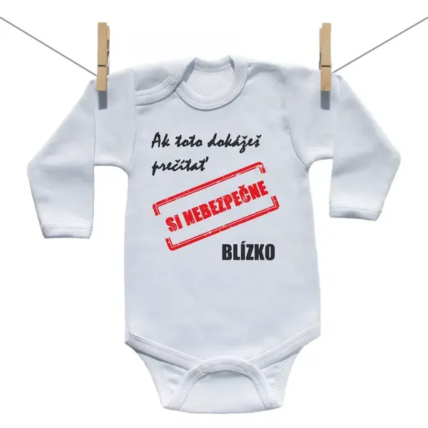 Boodyy Body s dlhým rukávom Nebezpečne blízko 56 (0-2 mesiace)