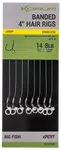 Korum návazec banded hair rigs barbless 8 ks délka 4" - velikost háčku 12