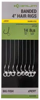 Korum návazec banded hair rigs barbless 8 ks délka 4" - velikost háčku 12
