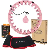 HMS SET HHW01 + BR163 Set masážnej obruče so závažím a zoštíhľujúcim pásom, ružová, veľkosť