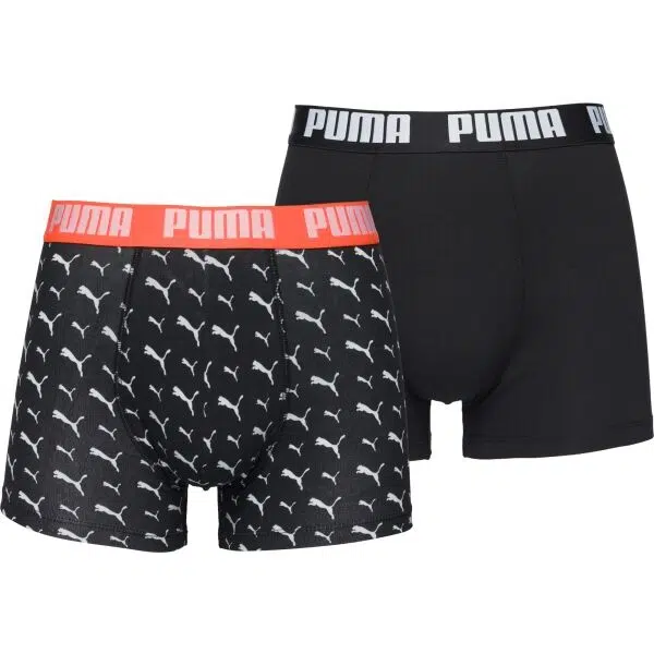 Puma MEN CAT LOGO PRINT BOXER 2P Pánske boxerky, čierna, veľkosť