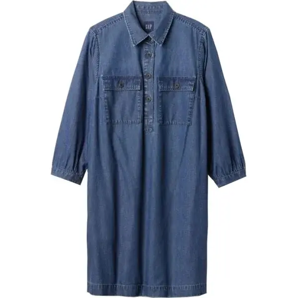 GAP POCKET POPOVER MINI Dámske šaty, tmavo modrá, veľkosť