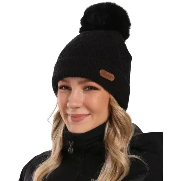 KILPI RENA Dámska čiapka s brmbolcom, čierna, veľkosť