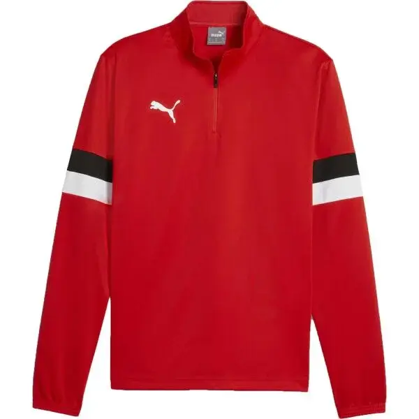 Puma TEAMRISE 1/4 ZIP TOP Pánska mikina na zips, červená, veľkosť