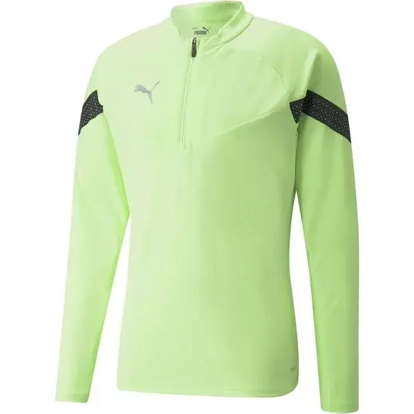 Puma TEAMFINAL TRAINING 1/4 ZIP TOP Pánska športová mikina, svetlo zelená, veľkosť