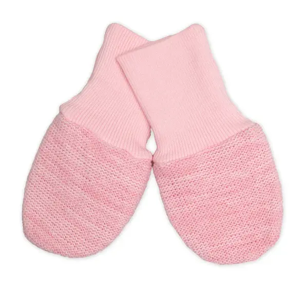 Baby Nellys Pletené  kojenecké rukavičky vel. 56/68 - 1 pár, růžový melírek