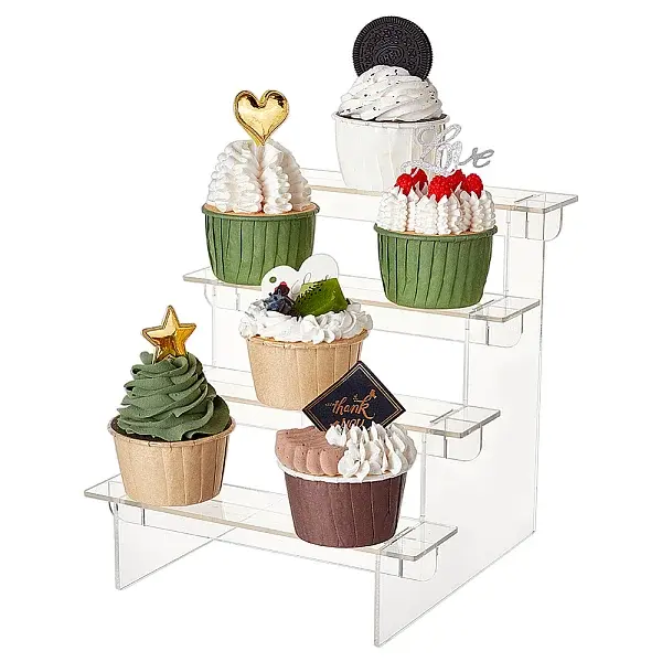 4-Layer Rectangle Acrylic Minifigures Organizer Display Risers