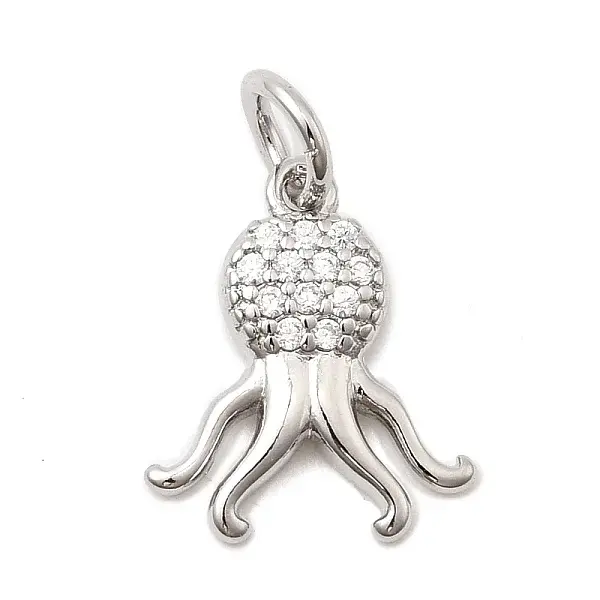 Brass Micro Pave Cubic Zirconia Charms