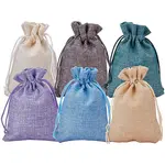 30Pack 6 Color Burlap Bags with Drawstring Gift Bags Jewelry Pouch for Wedding Party and DIY Craft