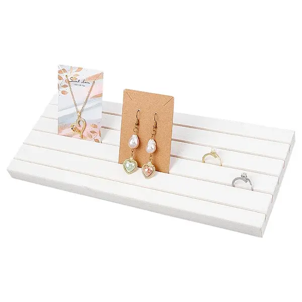 5-Slot Wood Slant Back Earring Display Stands