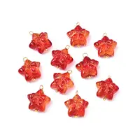 10Pcs Star with Bowknot Glass Pendants