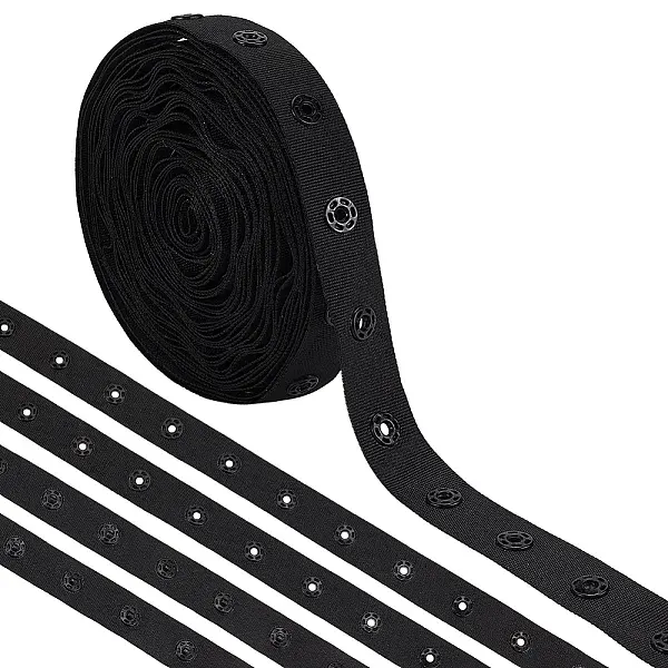 Plastic Snap Button Tape Trim Polyester Ribbons