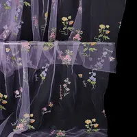 2 Yards Polyester Embroidery 3D Flower Mesh Fabrics