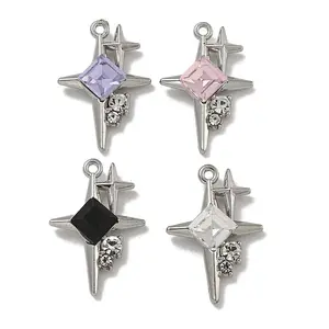 Rack Plating Alloy Rhinestone Pendants