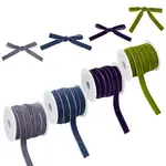40 Yards 4 Colors Single Face Velvet Ribbon with 4Pcs Plastic Empty Spools