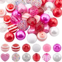 60Pcs 12 Styles DIY Acrylic & Plastic Beads Jewelry Making Findings Kit