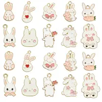 50Pcs 10 Styles Alloy Enamel Pendants