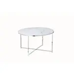 Livetastic KONFERENČNÍ STOLEK, bílá, barvy chromu, kov, sklo, 80/80/45 cm