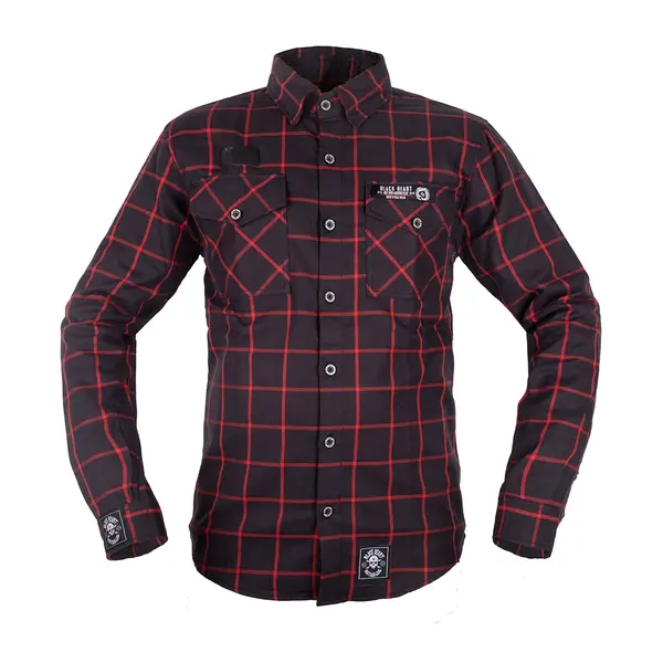 Košile W-TEC Black Heart Respector II černá s červeným pruhem L
